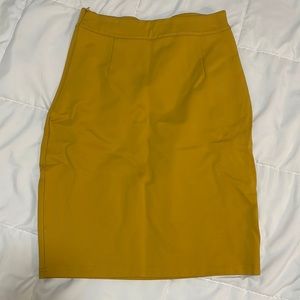 Main Street Exchange Mustard Yellow Anna Pencil Skirt